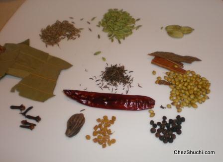 spices for Bombay biryani